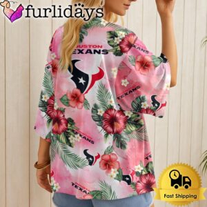 NFL Houston Texans Hawaii State Flower Beach Kimono Women