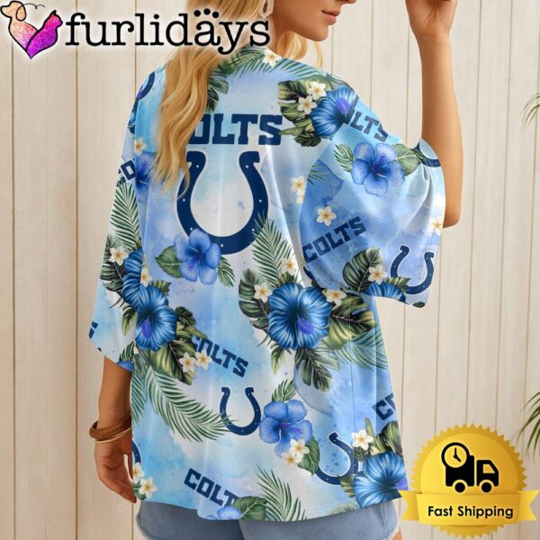 NFL Indianapolis Colts Hawaii State Flower Beach Kimono Women