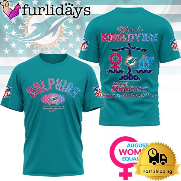 NFL Miami Dolphins Happy Women’s Equality Day 3D Shirt