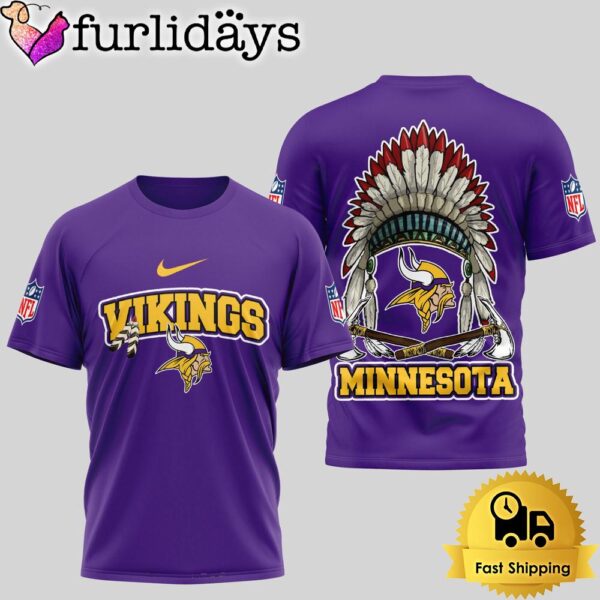 NFL Minnesota Vikings Image Of The Spirit Of The Last Native Tribe 3D Shirt