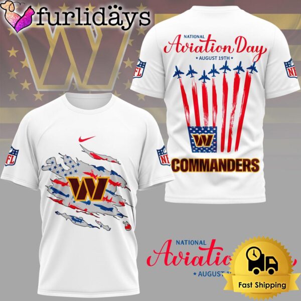 NFL Washington Commanders National Aviation Day Is Celebrated On August 3D Shirt