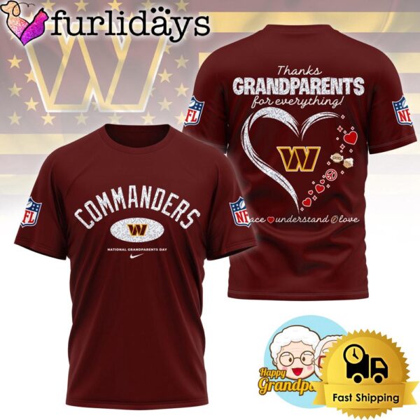 NFL Washington Commanders National Grandparents Day 2025 3D Shirt