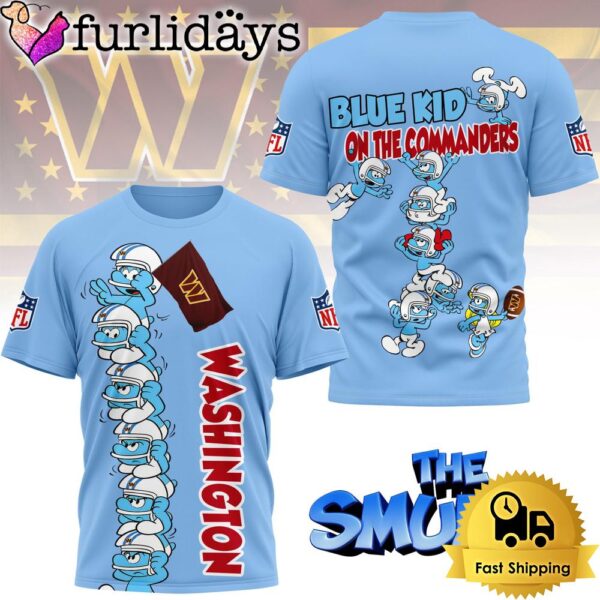 NFL Washington Commanders The Smurfs 2025 3D T-Shirt