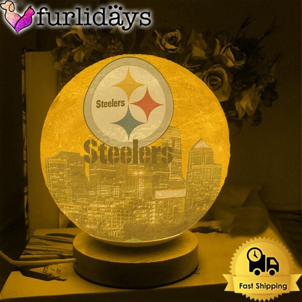 Pittsburgh Steelers Team Logo Skyline Color Changing Moon Lamp