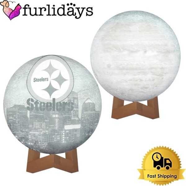 Pittsburgh Steelers Team Logo Skyline Color Changing Moon Lamp