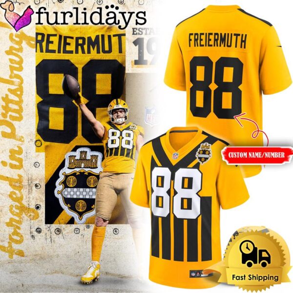 Pittsburgh Steelers Gold Alternate 1933 Throwback Game Football Jersey
