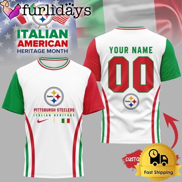 Pittsburgh Steelers NFL Italian American Heritage Month 3D Shirt