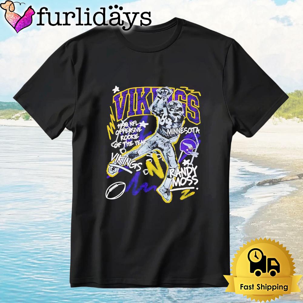Randy Moss Minnesota Vikings Chalked Up Player Graphic T-Shirt Randy Moss Minnesota Vikings Chalked Up Player Graphic T-Shirt