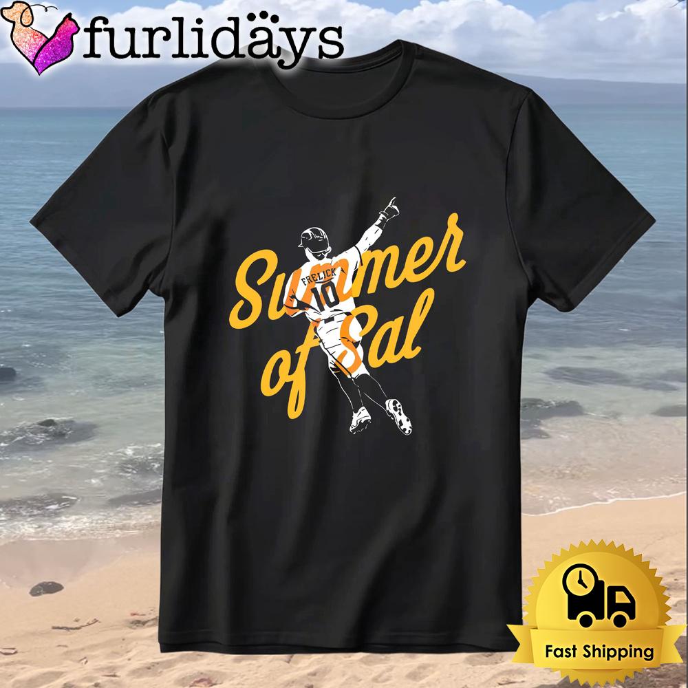 Sal Frelick Summer Of Sal Baseball Player Action Pose Typography T-Shirt Sal Frelick Summer Of Sal Baseball Player Action Pose Typography T-Shirt