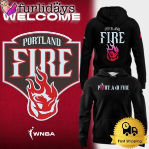 Special New Portland Fire Wordmark Logo Hoodie