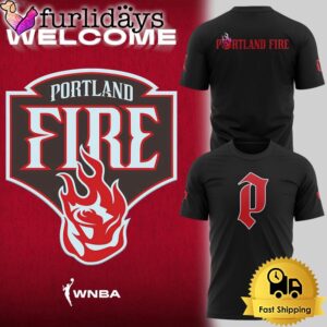 Special New Portland Fire Wordmark Logo T-Shirt