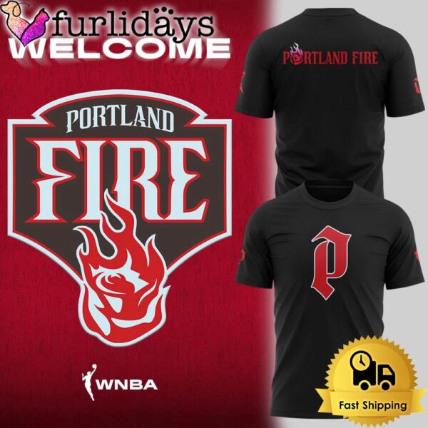 Special New Portland Fire Wordmark Logo T-Shirt