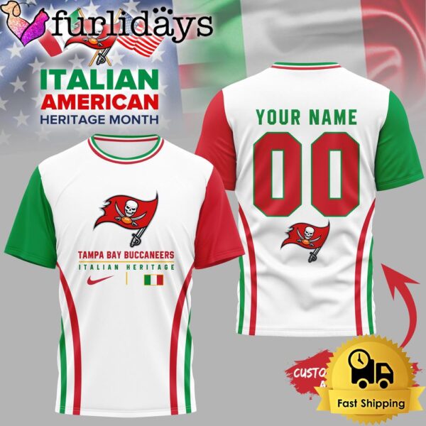 Tampa Bay Buccaneers NFL Italian American Heritage Month 3D Shirt