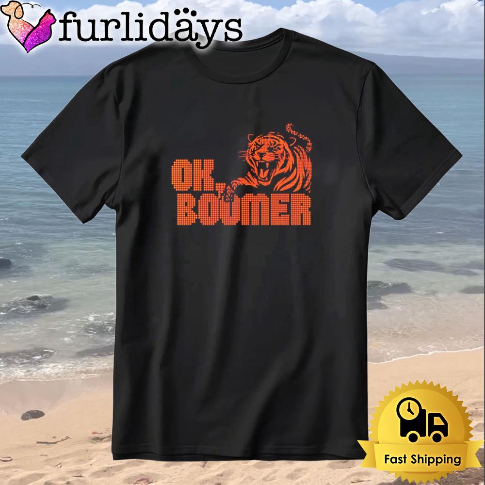 The OK Boomer Football Tiger T-Shirt The OK Boomer Football Tiger T-Shirt