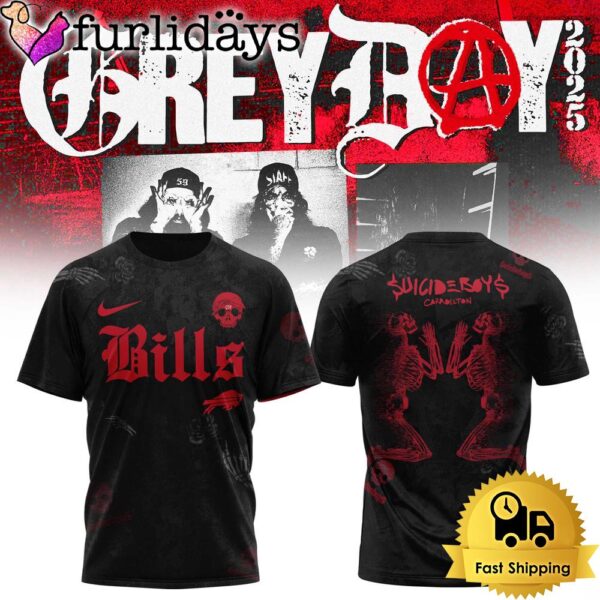 $uicideboy$ Grey Day Tour Merch 2025 In Buffalo Bills T-Shirt