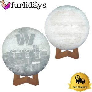 Washington Commanders City Skyline NFL Logo Design Moon Lamp