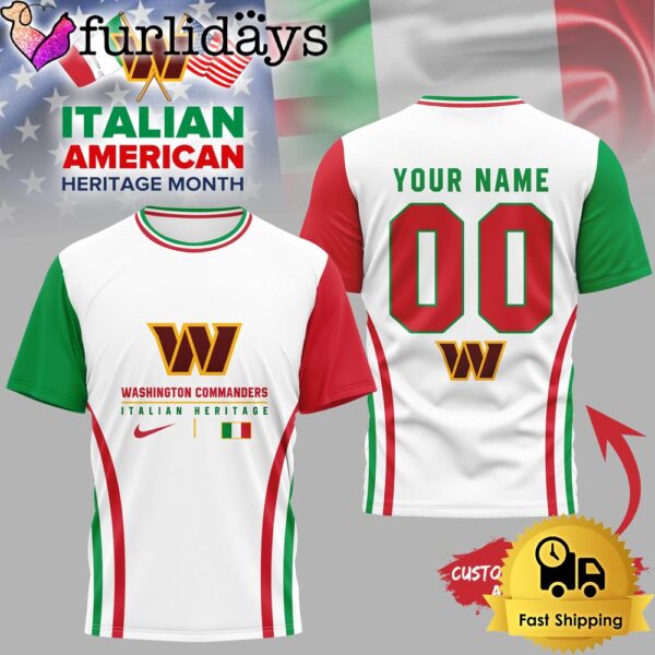 Washington Commanders NFL Italian American Heritage Month 3D Shirt