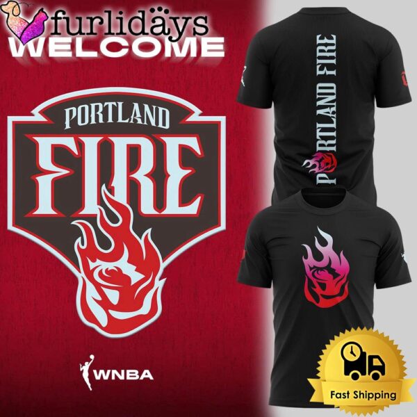 Wellcome New Portland Fire Wordmark Logo 2025 T-Shirt