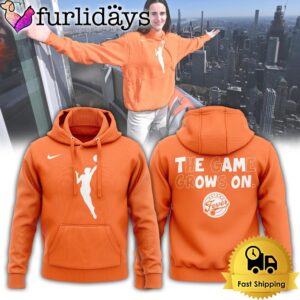 WNBA Caitlin Clark The Game Grows On Indiana Fever Orange Hoodie