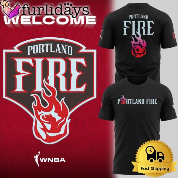 WNBA New Portland Fire Wordmark Logo 2025 T-Shirt