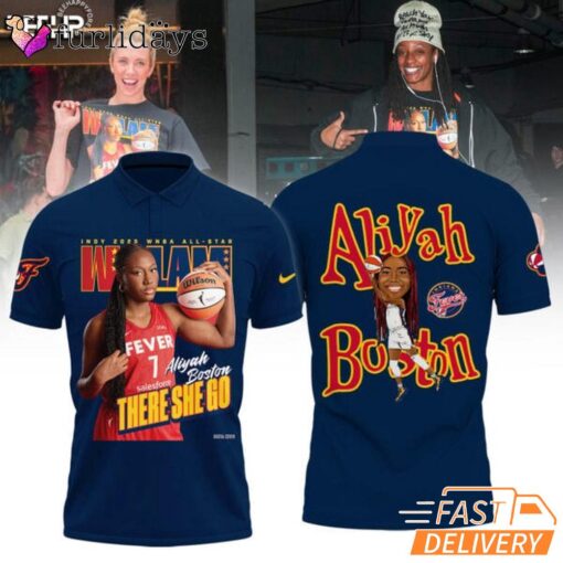 Aliyah Boston Indy 2025 WNBA All Star WSLAM Navy Polo Shirt
