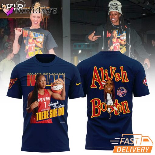 Aliyah Boston Indy 2025 WNBA All Star WSLAM Navy T-Shirt