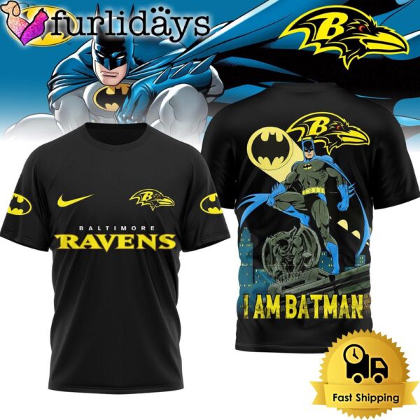 Baltimore Ravens NFL I Am Batman DC T-Shirt