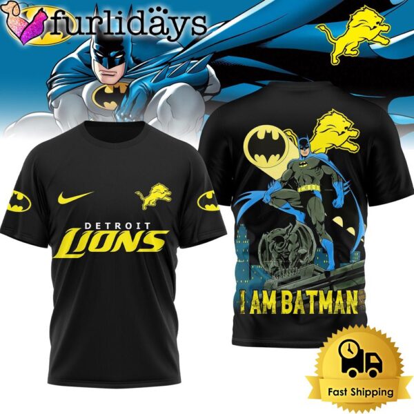 Detroit Lions NFL I Am Batman DC T-Shirt