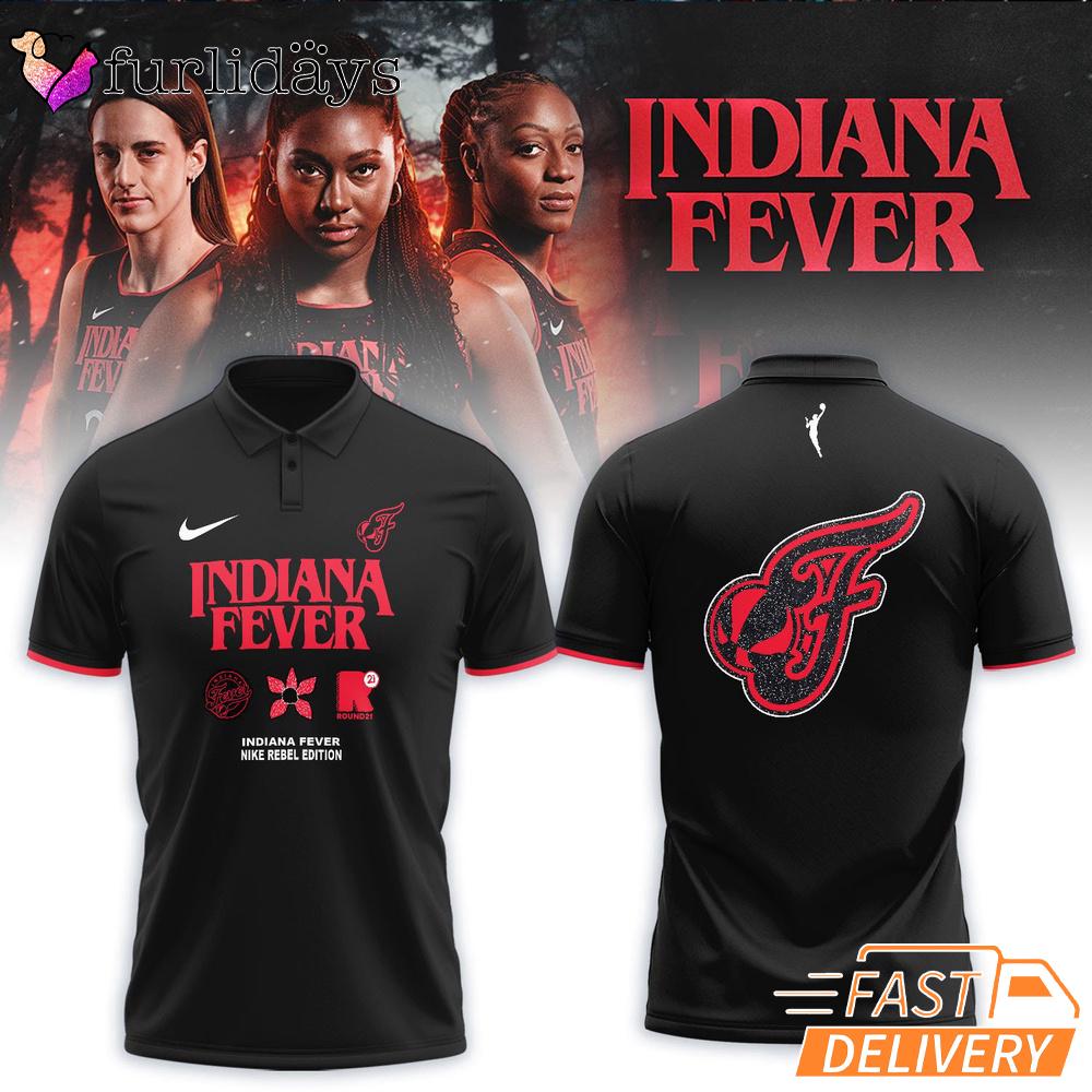 Indiana Fever WNBA Stranger Things Rebel Swingman Polo Shirt Indiana Fever WNBA Stranger Things Rebel Swingman Polo Shirt