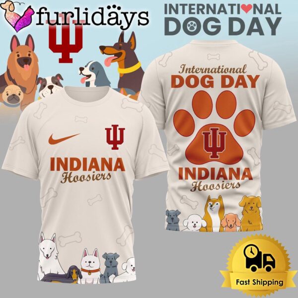 Indiana Hoosiers NCAA Happy International Dog Day 3D Shirt