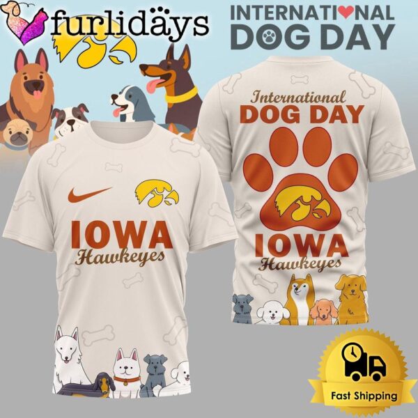 Iowa Hawkeyes NCAA Happy International Dog Day 3D Shirt