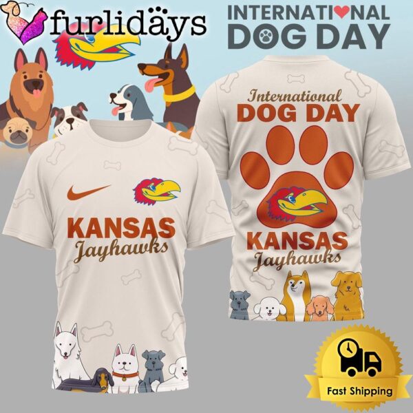 Kansas Jayhawks NCAA Happy International Dog Day 3D Shirt