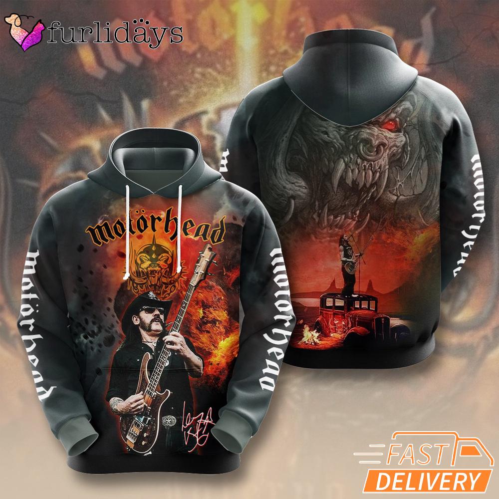 Limited Edition Motorhead Band Signature 3D Hoodie