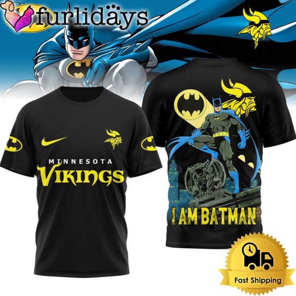Minnesota Vikings NFL I Am Batman DC T-Shirt
