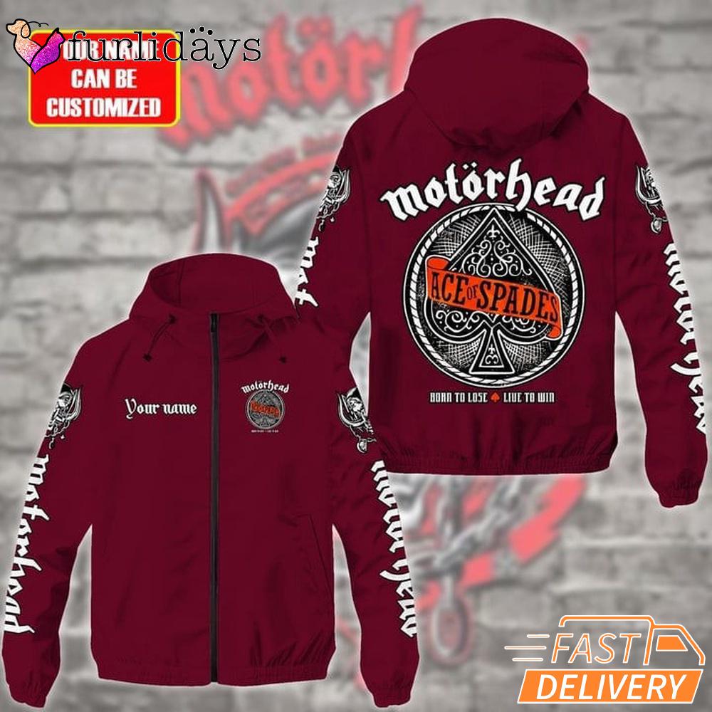 Motorhead Band Ace Of Spades Born To Lose Live To Win Windbreaker Jacket