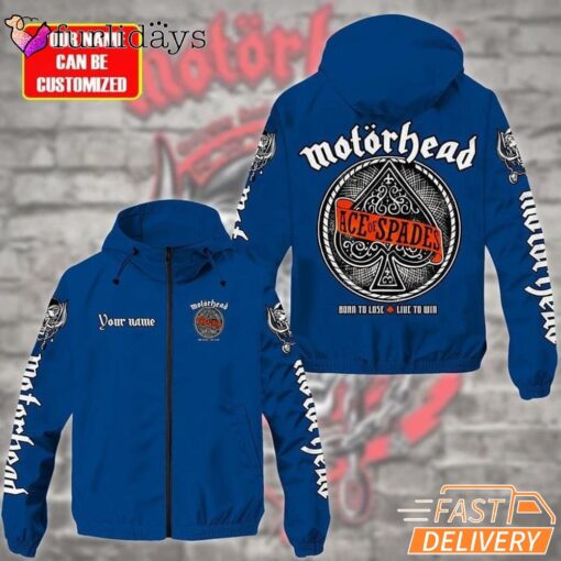 Mot?rhead Band Ace Of Spades Born To Lose Live To Win Windbreaker Jacket