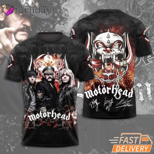 Mot?rhead Band Member Signature 50Th Anniversary 3D Hoodie