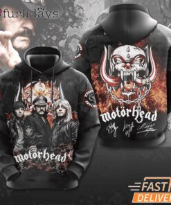 Mot?rhead Band Member Signature 50Th Anniversary 3D Hoodie