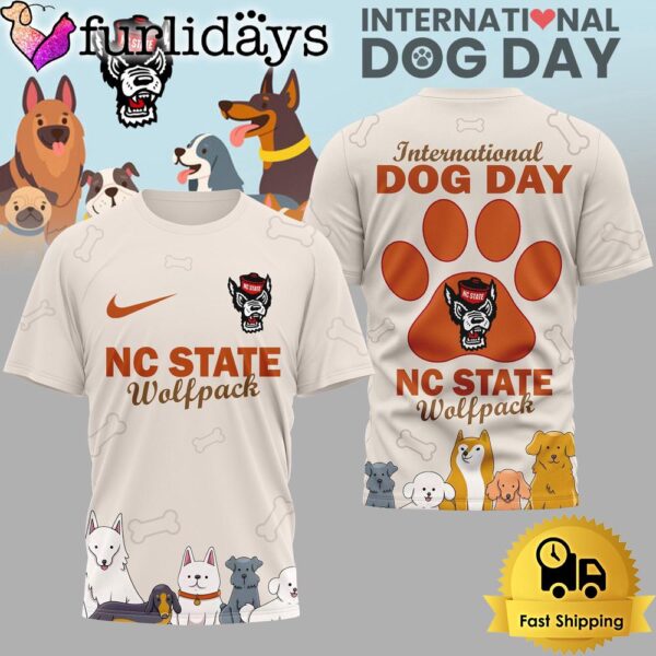 NC State Wolfpack NCAA Happy International Dog Day 3D Shirt
