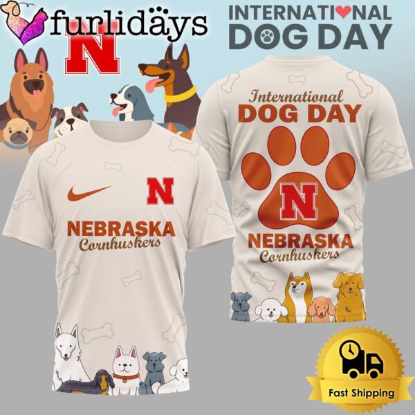 Nebraska Cornhuskers NCAA Happy International Dog Day 3D Shirt