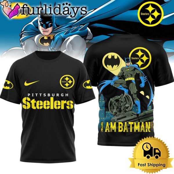 Pittsburgh Steelers NFL I Am Batman DC T-Shirt