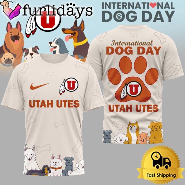 Utah Utes NCAA Happy International Dog Day 3D Shirt