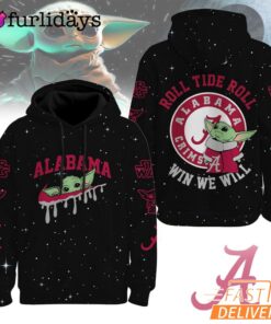 Alabama Crimson Tide NCAA Baby Yoda It's All About The U Win We Will Hoodie