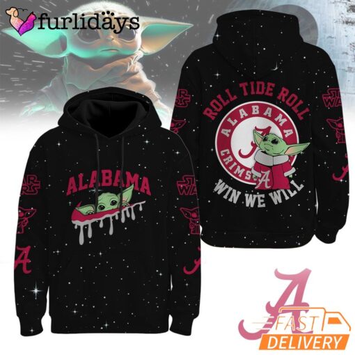 Alabama Crimson Tide NCAA Baby Yoda It's All About The U Win We Will Hoodie