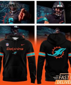 Alternate Rivalry Uniform In Black Miami Dolphins Wordmark Hoodie
