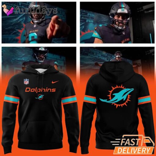 Alternate Rivalry Uniform In Black Miami Dolphins Wordmark Hoodie