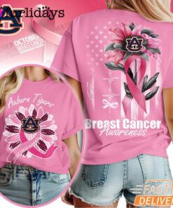Auburn Tigers NCAA Breast Cancer Awareness Sunflower Shirt, Breast Cancer Warrior Shirt