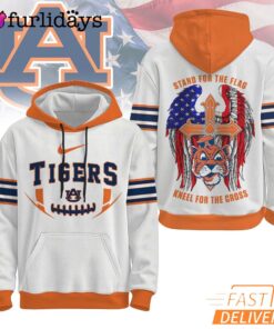 Auburn Tigers NCAA Stand For The Flag Kneel For The Cross Hoodie