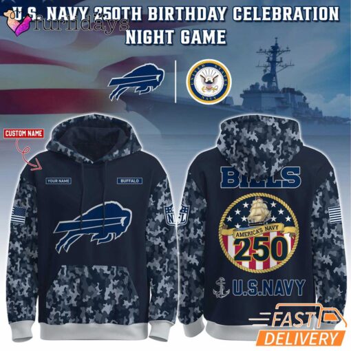 Buffalo Bills America's Navy 250th Birthday Hoodie