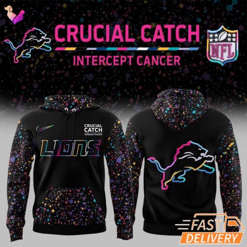 Detroit Lions NFL 2025 Crucial Catch Hoodie